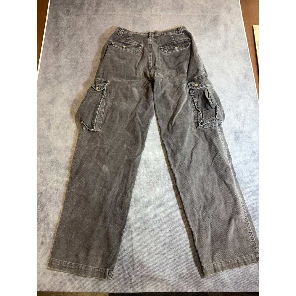 Arizona Jean Co Mens Gray Corduroy Cargo Pants Loose Fit 30x32 Workwear Utility - Picture 2 of 7